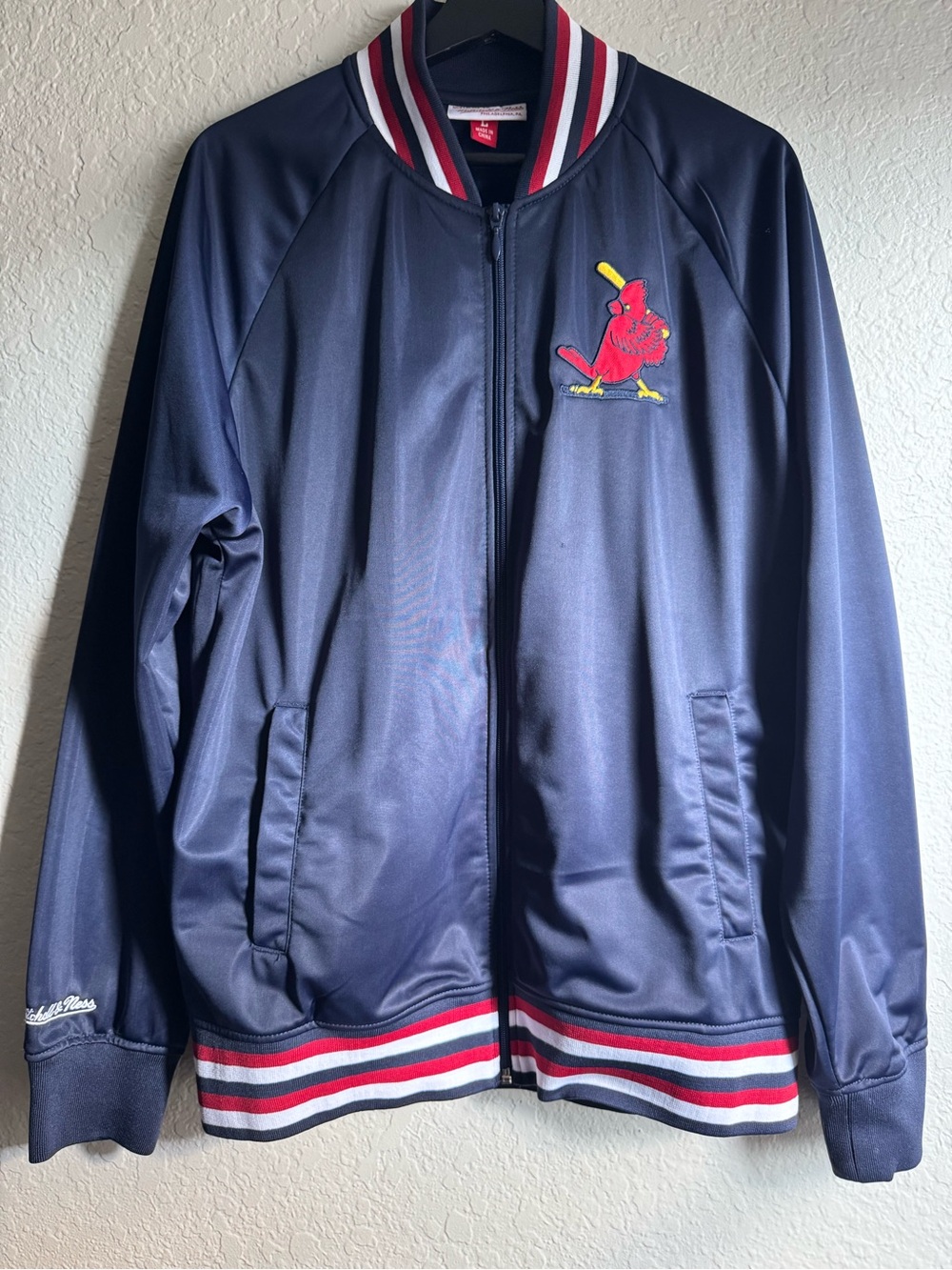 Mitchell & Ness St. Louis Cardinals Track Jacket Navy Blue Full Zip Fall 2018
